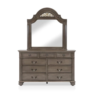 Pennings 9 Drawer Dresser With Mirror Gray - HOMES: Inside + Out 6 Pennings 9 Drawer Dresser With Mirror Gray - HOMES: Inside + Out - Image 6