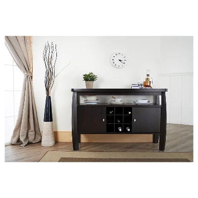 Angla Modern Bold Curved Dining Buffet Espresso - HOMES: Inside + Out 2 Angla Modern Bold Curved Dining Buffet Espresso - HOMES: Inside + Out - Image 2