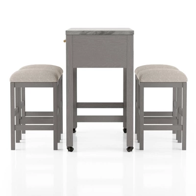 5pc Gardenside Expandable Counter Height Dining Table Set White/Light Gray/Beige - HOMES: Inside + Out 2 5pc Gardenside Expandable Counter Height Dining Table Set White/Light Gray/Beige - HOMES: Inside + Out - Image 2