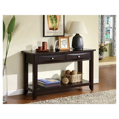 Langen Modern 2 Drawer Sofa Table Brown - HOMES: Inside + Out 1 Langen Modern 2 Drawer Sofa Table Brown - HOMES: Inside + Out