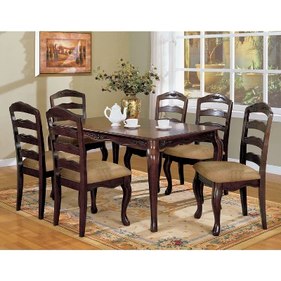 60" Danburn Floral Accented Dining Table Dark Walnut - HOMES: Inside + Out 1 60" Danburn Floral Accented Dining Table Dark Walnut - HOMES: Inside + Out