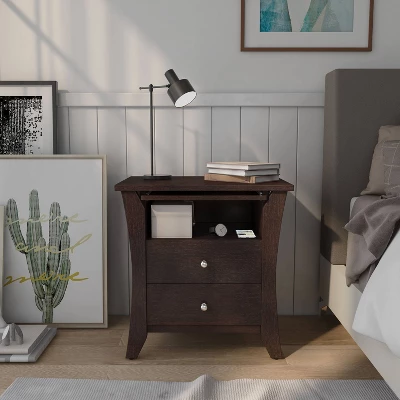 Banbridge 2 Drawer Nightstand With Open Shelf Espresso - HOMES: Inside + Out 1 Banbridge 2 Drawer Nightstand With Open Shelf Espresso - HOMES: Inside + Out