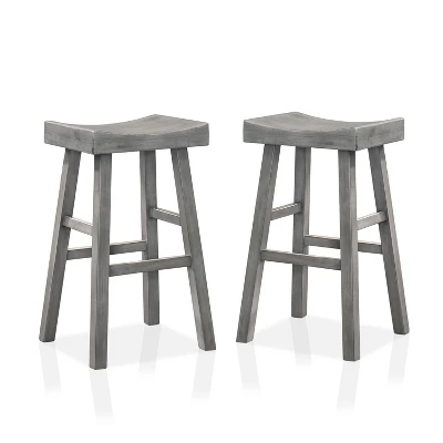 Set Of 2 29" Lille Seat Saddle Counter Height Barstools - HOMES: Inside + Out 4 Set Of 2 29" Lille Seat Saddle Counter Height Barstools - HOMES: Inside + Out - Image 4