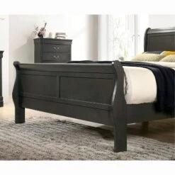 Sliver Sleigh Panel Bed - HOMES: Inside + Out -Inside out home GUEST 502e1185 3e3d 4d6d be5c d0169ec359c7