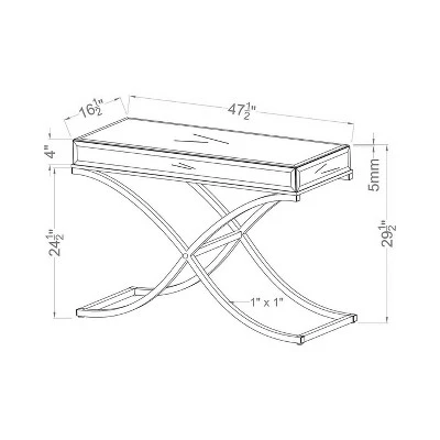 Sunkissed Modern Mirrored Sofa Table Brass - HOMES: Inside + Out 3 Sunkissed Modern Mirrored Sofa Table Brass - HOMES: Inside + Out - Image 3