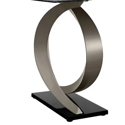 58" Gleneagles Modern Rectangle Glass Top Dining Table Gray/Champagne/Black - HOMES: Inside + Out 7 58" Gleneagles Modern Rectangle Glass Top Dining Table Gray/Champagne/Black - HOMES: Inside + Out - Image 7