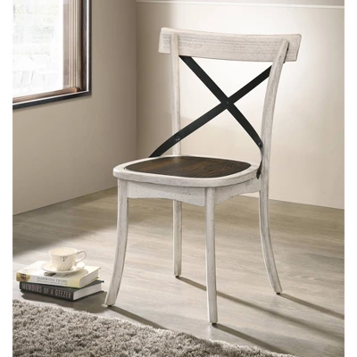 5pc Piker Round Dining Set Dark Walnut/Antique White - HOMES: Inside + Out 7 5pc Piker Round Dining Set Dark Walnut/Antique White - HOMES: Inside + Out - Image 7