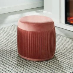 Darby Welt Trim Ottoman Pink - HOMES: Inside + Out