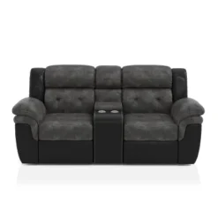 Melio Loveseat With 2 Powered Recliners Gray/Black - HOMES: Inside + Out -Inside out home GUEST 51e82c84 bbd8 4e62 ac70 b80d07792774