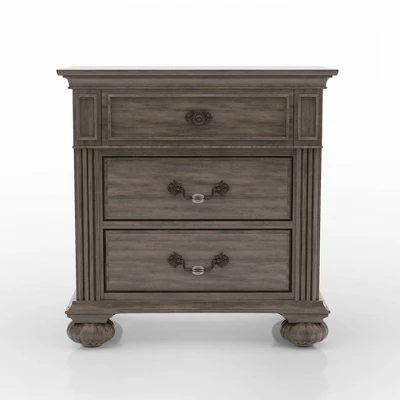 3pc Pennings Traditional Bed Set With 2 Nightstands Gray - HOMES: Inside + Out 12 3pc Pennings Traditional Bed Set With 2 Nightstands Gray - HOMES: Inside + Out - Image 12