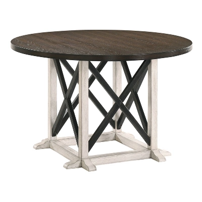 5pc Piker Round Dining Set Dark Walnut/Antique White - HOMES: Inside + Out 2 5pc Piker Round Dining Set Dark Walnut/Antique White - HOMES: Inside + Out - Image 2