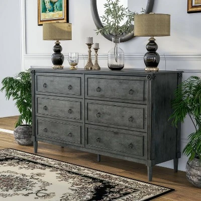 Latimer Traditional 6 Drawers Dresser - HOMES: Inside + Out 1 Latimer Traditional 6 Drawers Dresser - HOMES: Inside + Out