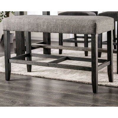 Norelo Upholstered Counter Height Bench Gray - HOMES: Inside + Out 1 Norelo Upholstered Counter Height Bench Gray - HOMES: Inside + Out
