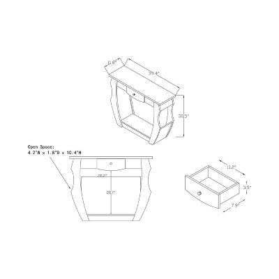 Coralli Modern Cut Out Sofa Table Walnut - HOMES: Inside + Out 5 Coralli Modern Cut Out Sofa Table Walnut - HOMES: Inside + Out - Image 5