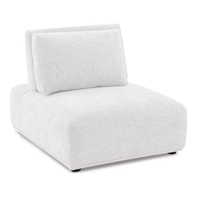 HOMES: Inside + Out 5pc Povoa 159" Modular Curved Sectional Sofa Modern Chenille With Extendable Backrest White 7 HOMES: Inside + Out 5pc Povoa 159" Modular Curved Sectional Sofa Modern Chenille With Extendable Backrest White - Image 7