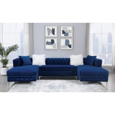 Elmhurst U Shaped Glam Tufted Sectional - HOMES: Inside + Out 1 Elmhurst U Shaped Glam Tufted Sectional - HOMES: Inside + Out