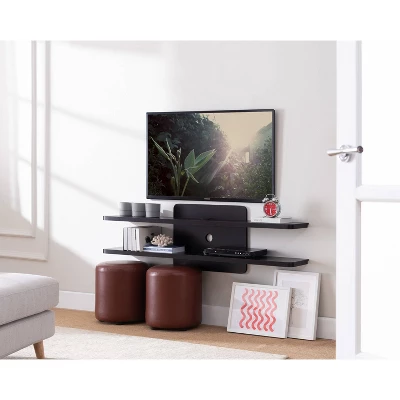 Mater 2 Tiers Open Shelves Floating Console Fits Tv's Up To 65" - HOMES: Inside + Out 4 Mater 2 Tiers Open Shelves Floating Console Fits Tv's Up To 65" - HOMES: Inside + Out - Image 4