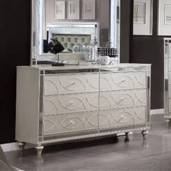 3pc Queen La Mesa Bed Nightstand And Dresser Set Silver - HOMES: Inside + Out -Inside out home GUEST 5b3b47de 6132 47e6 a794 d6785296bc98