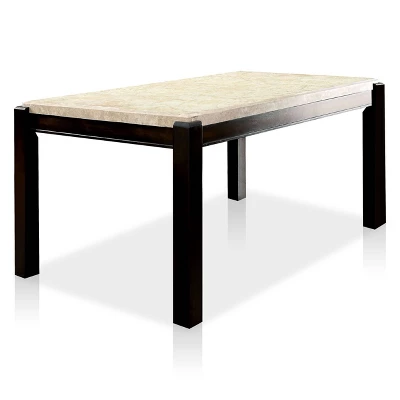 7pc Lanbert Marble Table Top Dining Table Set Dark Walnut - HOMES: Inside + Out 3 7pc Lanbert Marble Table Top Dining Table Set Dark Walnut - HOMES: Inside + Out - Image 3