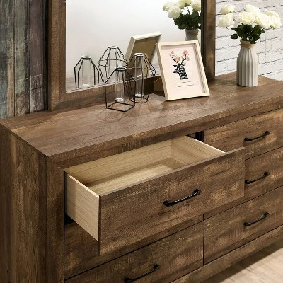 Quail 6 Drawer Dresser Rustic Light Walnut - HOMES: Inside + Out 3 Quail 6 Drawer Dresser Rustic Light Walnut - HOMES: Inside + Out - Image 3