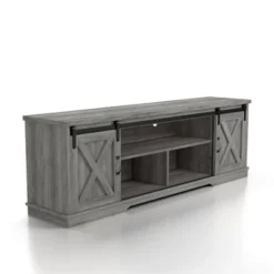 2pc Clander TV Stand And Bookcase Tower Set Vintage Gray Oak - HOMES: Inside + Out -Inside out home GUEST 5d9fd391 410f 4131 a9e0 09b68bdc5b92