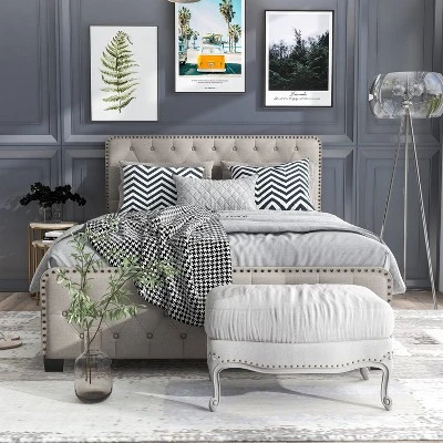 Phebe Button Tufted Upholstered Bed - HOMES: Inside + Out 3 Phebe Button Tufted Upholstered Bed - HOMES: Inside + Out - Image 3