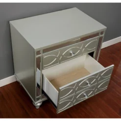 2pc Queen La Mesa Bedroom Set With Nightstand Silver - HOMES: Inside + Out -Inside out home GUEST 5f5d2b01 3836 4782 8a7c 2c7c04756d46