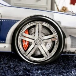 Twin Quessa Police Car Bed With Led Headlight Chair Black/White - HOMES: Inside + Out -Inside out home GUEST 604f8429 bc1f 429f 90dc ecaedd85a268