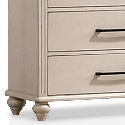 Nyes 5 Drawer Chest Antique White/Walnut - HOMES: Inside + Out 2 Nyes 5 Drawer Chest Antique White/Walnut - HOMES: Inside + Out - Image 2