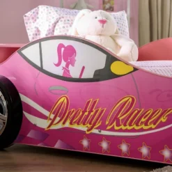 Twin Naglin Racing Car Bed With Led Headlight Pink - HOMES: Inside + Out -Inside out home GUEST 60eb3dff 373d 4489 9cb5 9b0d39d5d596