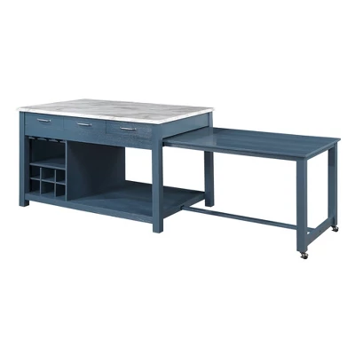 Fredricke Extendable Kitchen Island With Faux Marble - HOMES: Inside + Out 5 Fredricke Extendable Kitchen Island With Faux Marble - HOMES: Inside + Out - Image 5