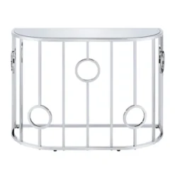 Oakmonte Mirrored Semi Circle Sofa Table Chrome - HOMES: Inside + Out 10 Oakmonte Mirrored Semi Circle Sofa Table Chrome - HOMES: Inside + Out -Inside out home GUEST 631b31be b846 44e4 8df9 0ded1f861203