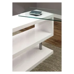 Nagini Swivel Computer Desk Glossy White - HOMES: Inside + Out -Inside out home GUEST 650715ce fb04 4af9 9b1e c859c7dbee65