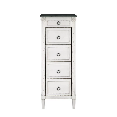 Magg 4 Drawer Jewelry Chest With Flip Up Mirror Antique White/Antique Gray Two Tone - HOMES: Inside + Out 4 Magg 4 Drawer Jewelry Chest With Flip Up Mirror Antique White/Antique Gray Two Tone - HOMES: Inside + Out - Image 4