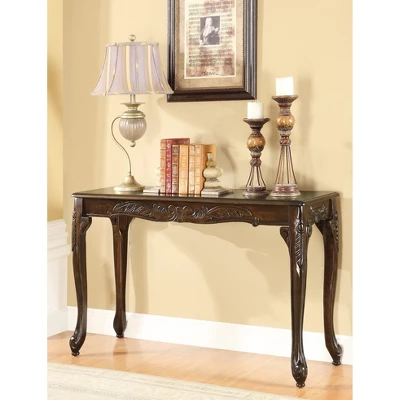 Jennifer Traditional Cabriole Sofa Table Dark Red - HOMES: Inside + Out 1 Jennifer Traditional Cabriole Sofa Table Dark Red - HOMES: Inside + Out