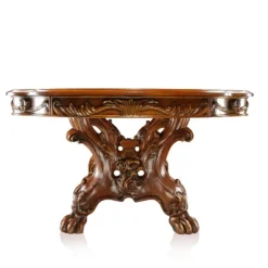 9pc Lion Claw Elegant Carved Extendable Dining Table Set Wood/Antique Oak - HOMES: Inside + Out -Inside out home GUEST 6a26c67b b7c2 4d98 a04f 4cb62093a91d