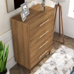 Esigne Mid-Century 4 Drawer Chest Light Oak - HOMES: Inside + Out -Inside out home GUEST 6a2ca8e6 a633 4e6a 9f32 eac3767004d1