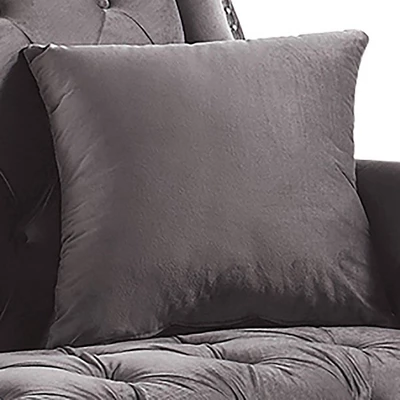 Pernice Button Tufted Chenille Loveseat Gray - HOMES: Inside + Out 2 Pernice Button Tufted Chenille Loveseat Gray - HOMES: Inside + Out - Image 2