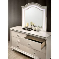 Fosset 6 Drawer Acrylic Legs Dresser Pearl White - HOMES: Inside + Out