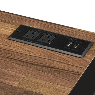 Eriboll Writing Desk With 1 Drawer And USB Plug Sand Black/Natural Tone - HOMES: Inside + Out 5 Eriboll Writing Desk With 1 Drawer And USB Plug Sand Black/Natural Tone - HOMES: Inside + Out - Image 5