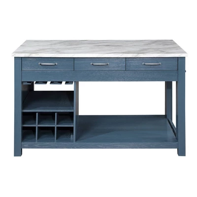 Fredricke Extendable Kitchen Island With Faux Marble - HOMES: Inside + Out 6 Fredricke Extendable Kitchen Island With Faux Marble - HOMES: Inside + Out - Image 6