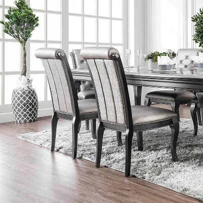 2pk Samantha Tufted Scrolled Back Side Dining Chair - HOMES: Inside + Out 2 2pk Samantha Tufted Scrolled Back Side Dining Chair - HOMES: Inside + Out - Image 2