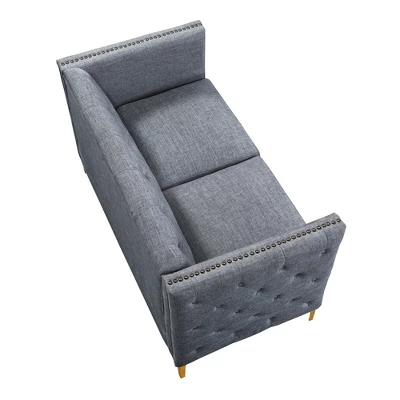 Gasper Tufted Upholstered Loveseat Light Gray - HOMES: Inside + Out 2 Gasper Tufted Upholstered Loveseat Light Gray - HOMES: Inside + Out - Image 2