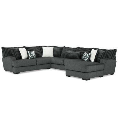 HOMES: Inside + Out Telven 139" L Shaped Sectional Chenille With Pillows 3 HOMES: Inside + Out Telven 139" L Shaped Sectional Chenille With Pillows - Image 3
