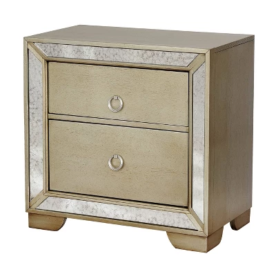 Schulich 2 Drawer Nightstand Champagne - HOMES: Inside + Out 2 Schulich 2 Drawer Nightstand Champagne - HOMES: Inside + Out - Image 2
