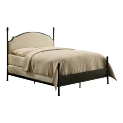 Geraldine Upholstered Headboard Poster Panel Bed Powder Coated Gun Metal - HOMES: Inside + Out -Inside out home GUEST 726242f6 c0f2 4911 bbef 9e647e7667d0