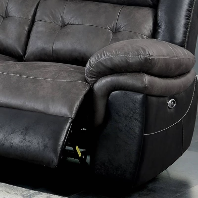 Melio Sofa With 2 Powered Recliners Gray/Black - HOMES: Inside + Out 2 Melio Sofa With 2 Powered Recliners Gray/Black - HOMES: Inside + Out - Image 2