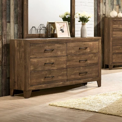 Quail 6 Drawer Dresser Rustic Light Walnut - HOMES: Inside + Out 1 Quail 6 Drawer Dresser Rustic Light Walnut - HOMES: Inside + Out