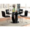5pc Spearelton Oval Pedestal Round Dining Table Set Black - HOMES: Inside + Out
