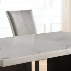 7pc Southwind Transitional Dining Table Set White/Black/Light Gray - HOMES: Inside + Out -Inside out home GUEST 7492f627 254f 4b78 8048 861d8833f9f6